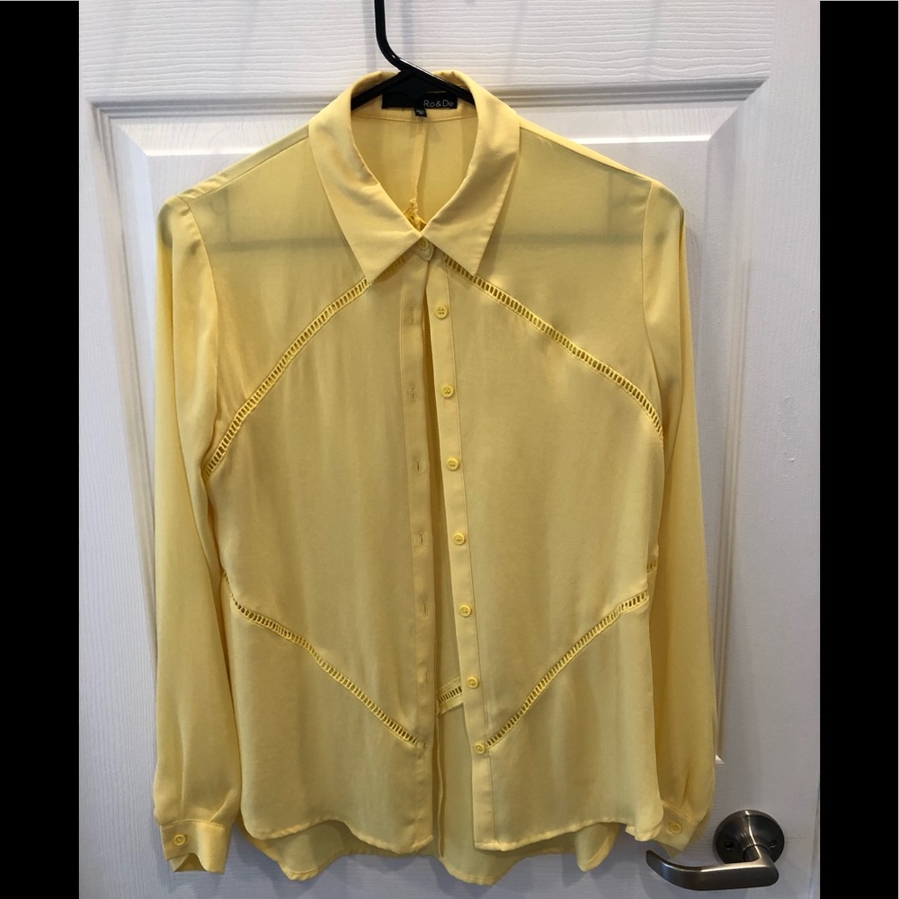 Pretty yellow semi sheer slowly top